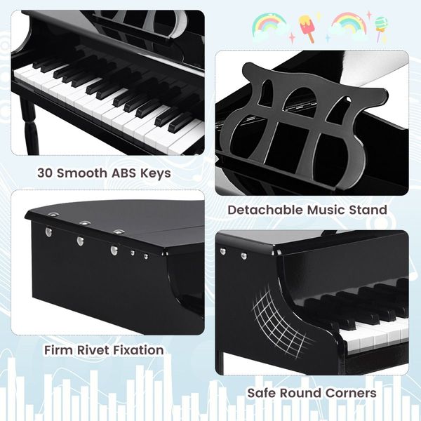 30 Keys Piano Keyboard Toy with Sheet Music Stand for Kids