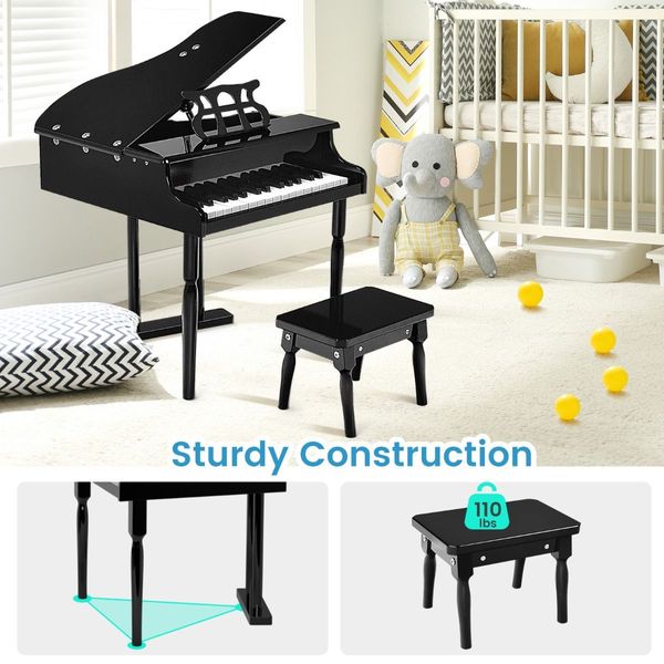 30 Keys Piano Keyboard Toy with Sheet Music Stand for Kids