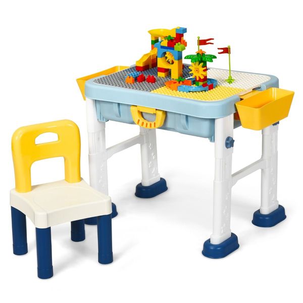 6 in 1 Building Block Table with Storage for Kids over 3 Years Old