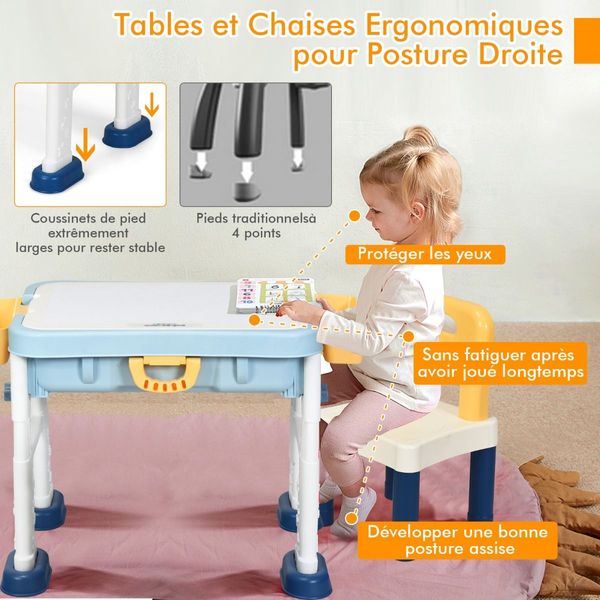 6 in 1 Building Block Table with Storage for Kids over 3 Years Old