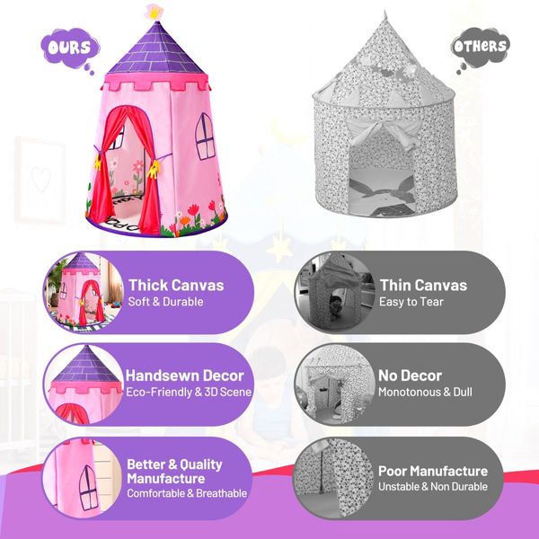 Kids Portable Playhouse Castle with Carry Bag