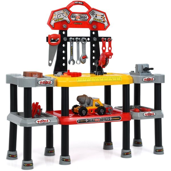 121 PCS Toy Tool Play Set with Spacious Double-Tier Design for Toddlers