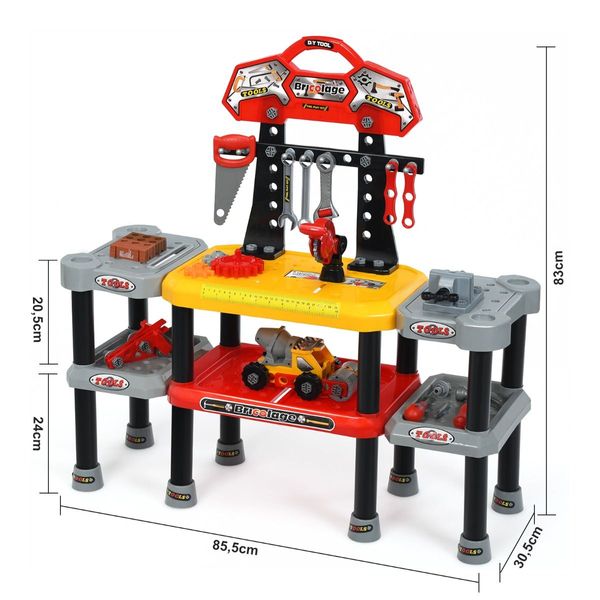 121 PCS Toy Tool Play Set with Spacious Double-Tier Design for Toddlers