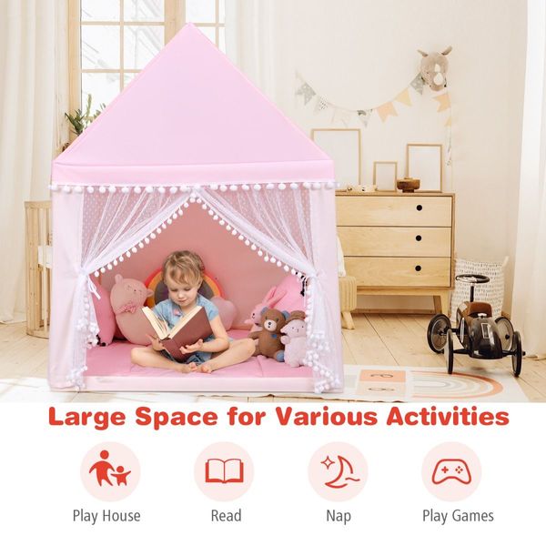 Multipurpose kid's Playhouse Castle with Solid Wood Frame & Cotton Mat for Boys & Girls