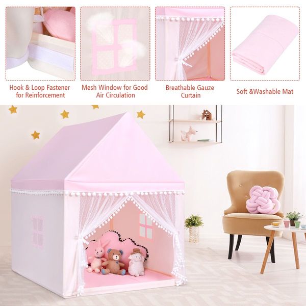 Multipurpose kid's Playhouse Castle with Solid Wood Frame & Cotton Mat for Boys & Girls