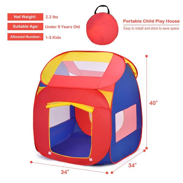 Portable Kid Baby Play House with 100 Balls