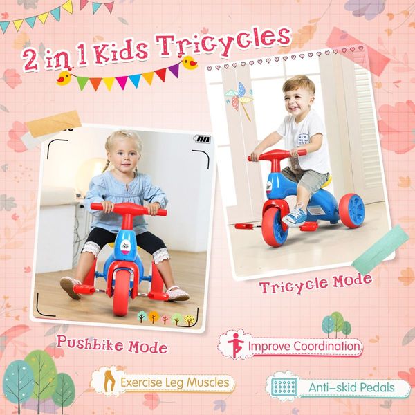 Toddler Tricycle with Foot Pedals for Kids Baby Infant