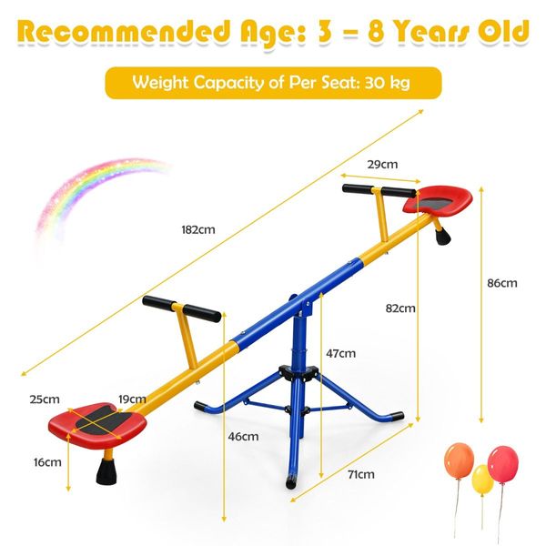 Kids Spinning Seesaw with Stopper Legs for Backyard and Playground