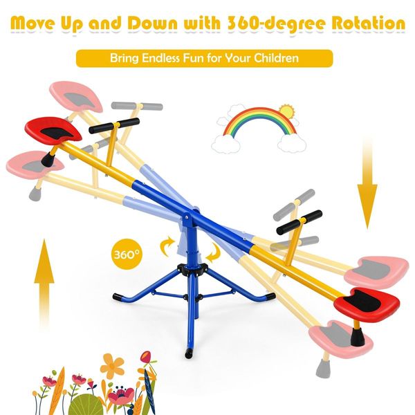 Kids Spinning Seesaw with Stopper Legs for Backyard and Playground