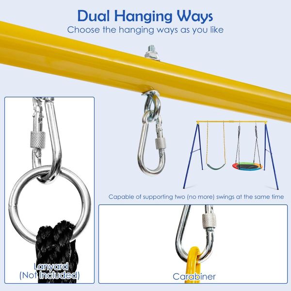 Heavy-Duty Metal Swing Frame with Anti-Slip Footpads (without Swing)