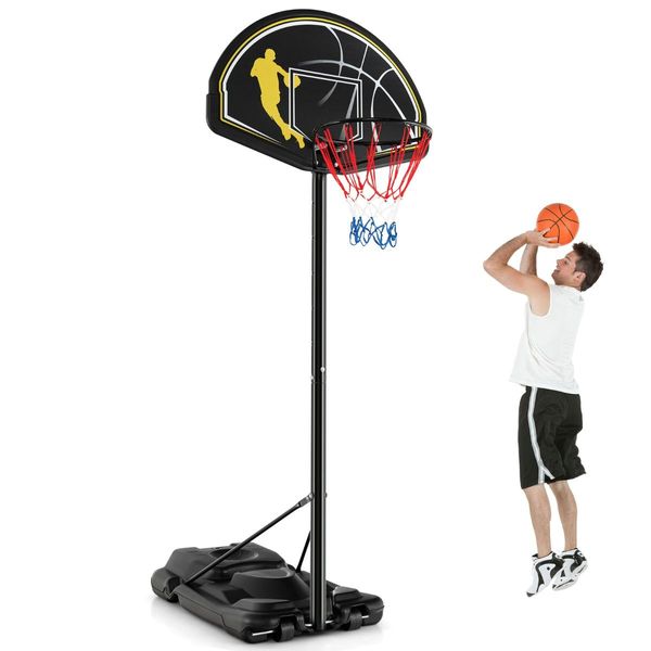 Portable Basketball Hoop with Wheels & Fillable Base for Kids