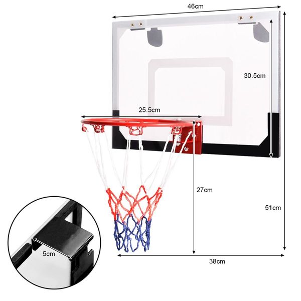 Mini Basketball Hoop Set with Shatterproof Backboard for Kid/Teen