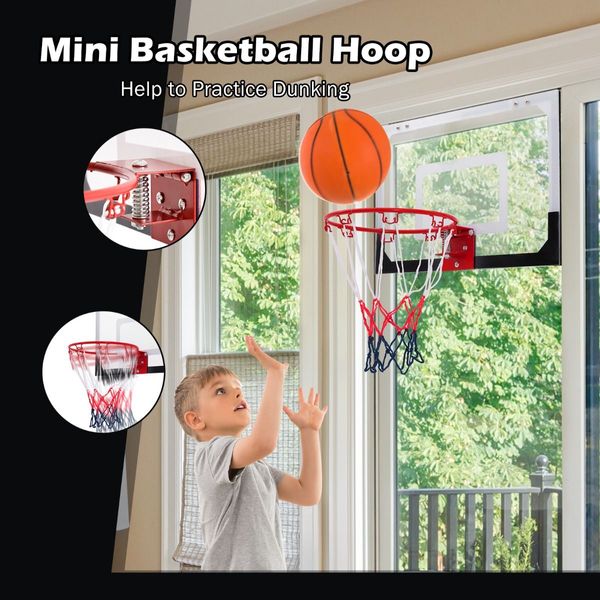 Mini Basketball Hoop Set with Shatterproof Backboard for Kid/Teen