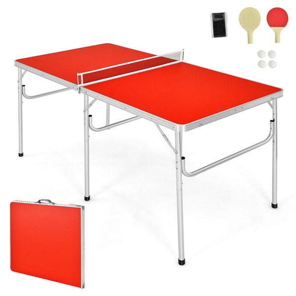 Portable Folding Table Tennis Table with 2 Paddles and Balls for Outdoor/Indoor Use