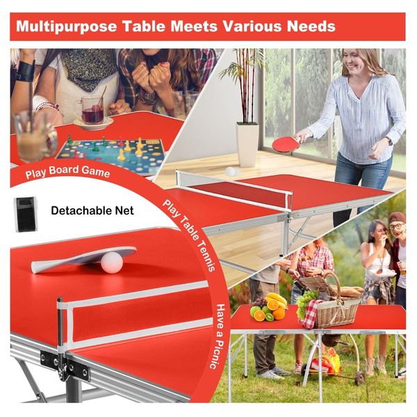 Portable Folding Table Tennis Table with 2 Paddles and Balls for Outdoor/Indoor Use