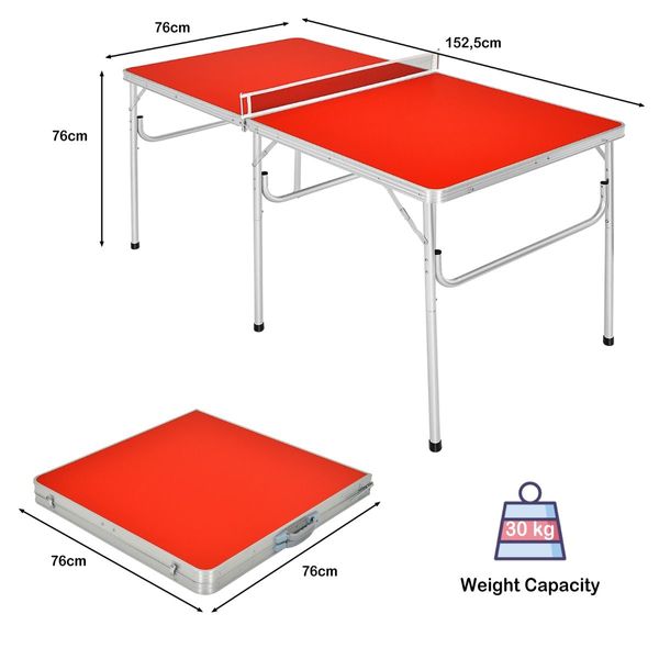 Portable Folding Table Tennis Table with 2 Paddles and Balls for Outdoor/Indoor Use