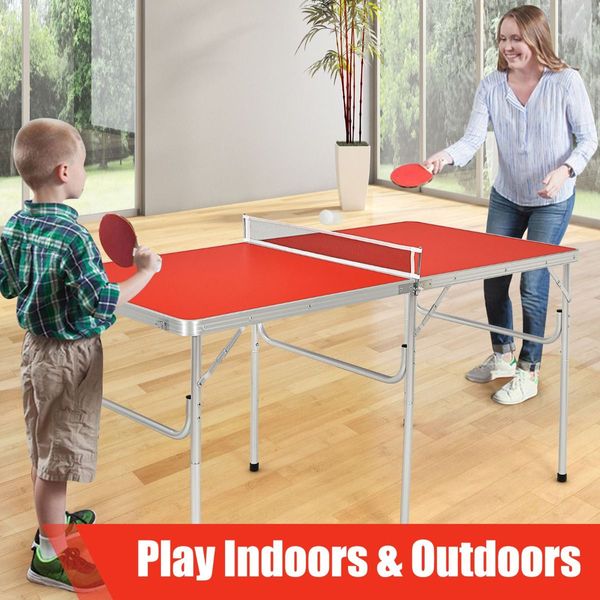 Portable Folding Table Tennis Table with 2 Paddles and Balls for Outdoor/Indoor Use