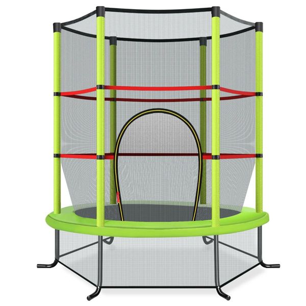 5.3FT Mini Kids Trampoline with 135kg Load Capacity & Enclosure Net