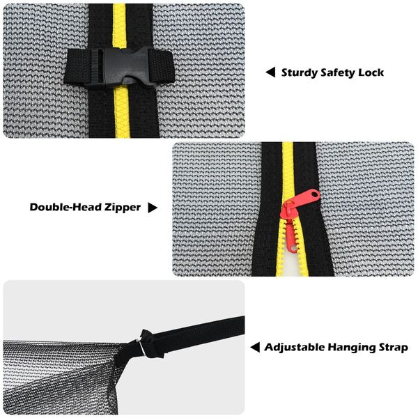 426CM Trampoline Safety Net for Round Trampoline with 8 Poles