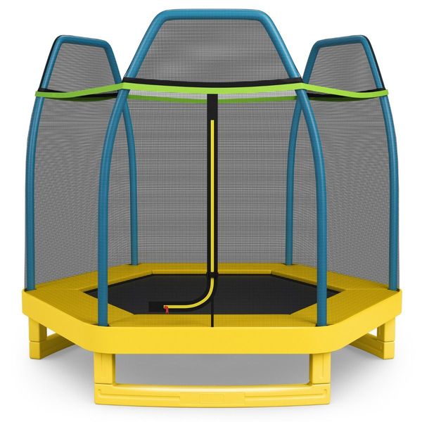 Kids Trampoline with Safety Enclosure Net for Outdoor Play