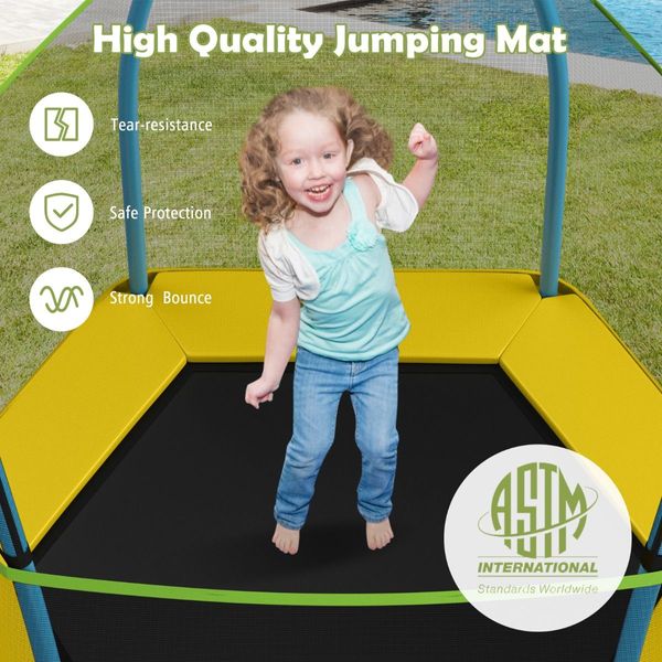 Kids Trampoline with Safety Enclosure Net for Outdoor Play