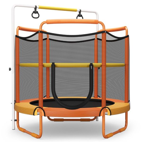 152cm Kids 3-in-1 Game Trampoline Seamless with Enclosure Net