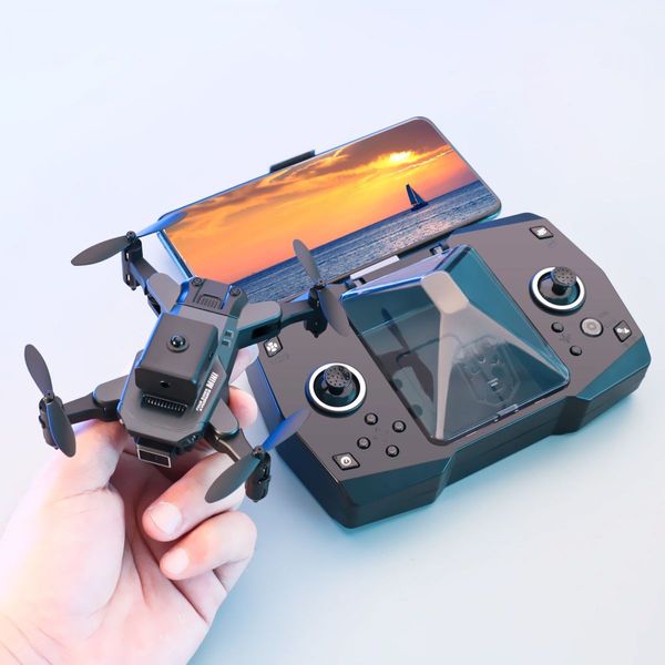 Mini WiFi FPV with 4K Dual HD Camera 360 Infrared Obstacle Avoidance Foldable With Dual CameraTwo BatteriesBlack