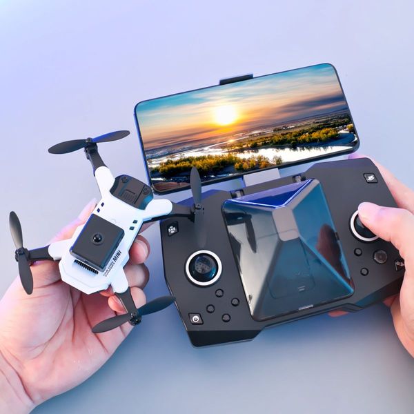 Mini WiFi FPV with 4K Dual HD Camera 360 Infrared Obstacle Avoidance Foldable With Dual CameraTwo BatteriesWhite