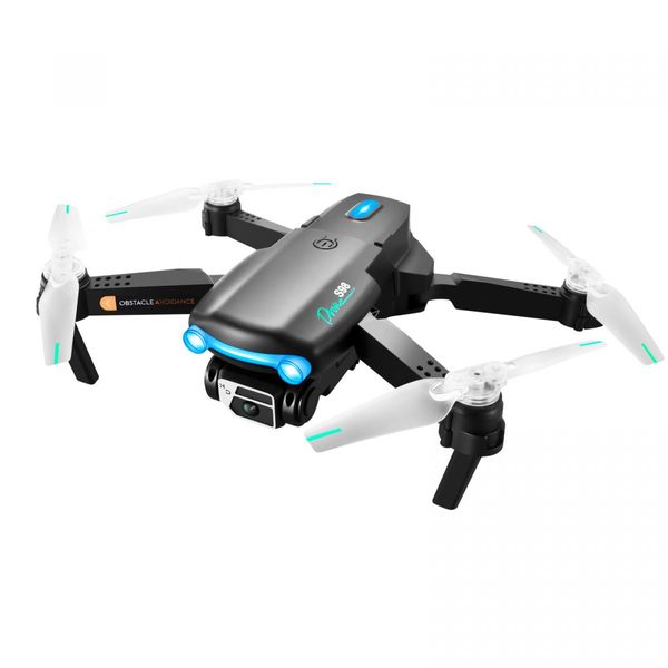 WIFI FPV with 4K single HD Camera 360 Obstacle Avoidance Optical Flow Positioning LED Light Two Batteries Black