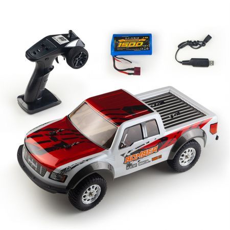 2.4G 4WD 45km/h Brushed RC Car Pickup Off-Road Climbing Truck LED Light Full Proportional Vehicles Models Toys Red