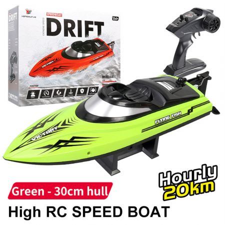 2.4G 4CH RC Boat High Speed LED Light Speedboat Waterproof 20km/h Electric Racing Vehicles Models Lakes Pools Red