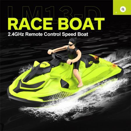 LMRC LM13-D RTR 2.4G 4CH RC Boat Motorboat Remote Control Racing Ship Waterproof Speedboat Toys Vehicle ModelsTwo BatteryGreen