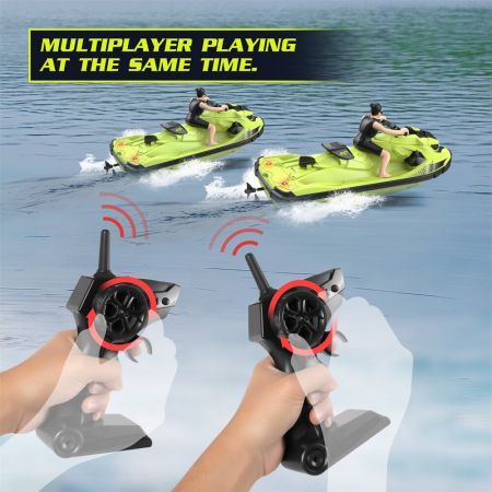 LMRC LM13-D RTR 2.4G 4CH RC Boat Motorboat Remote Control Racing Ship Waterproof Speedboat Toys Vehicle ModelsTwo BatteryGreen