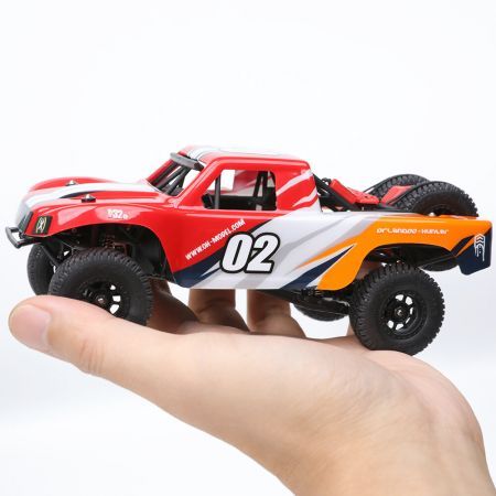 1/32 RWD Mini Truck RC Car KIT Rear Drive SUV DIY Pipe Micro Roll Cage Trophy Movable Off-road Climbing Toys With Motor ESC Servo Blue