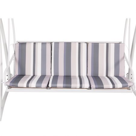 Gardeon Outdoor Swing Chair Garden Bench Furniture Canopy 3 Seater White Grey