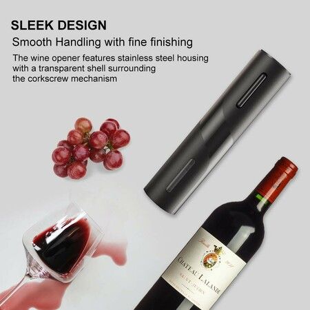 Electric Wine Opener with Foil Cutter One-click Button Reusable Automatic Wine Corkscrew Remover for Home Party Bar Wedding