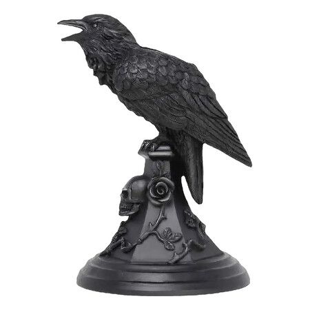 Raven Candle Stick Holder, Halloween Candlestick Decoration for Home Garden (Raven)