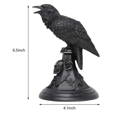 Raven Candle Stick Holder, Halloween Candlestick Decoration for Home Garden (Raven)