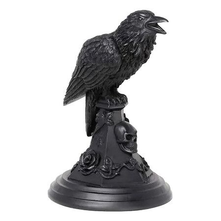 Raven Candle Stick Holder, Halloween Candlestick Decoration for Home Garden (Raven)