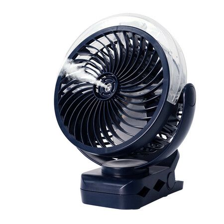 Clip on Fan with Misting, 6000mAh Portable Fan with Light and Hook for Travel, Office, Desk