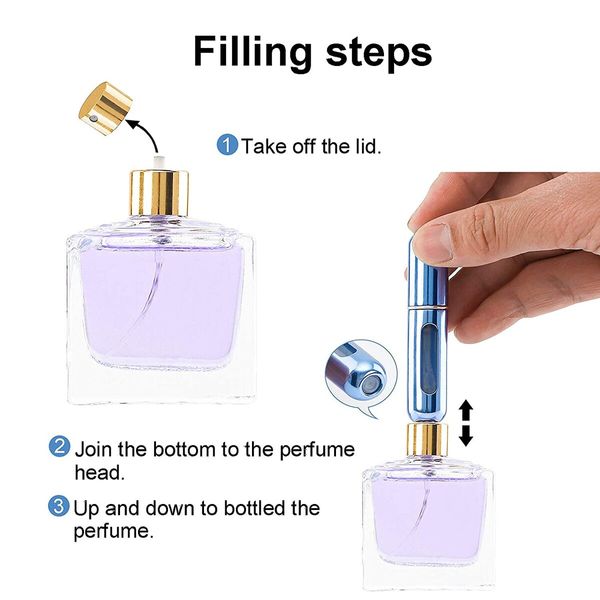 4PCS Refillable Perfume Atomizer Bottle, Travel Perfume Mini Spray Bottles, Cologne Dispenser Perfume Bottles, Portable Empty Perfume Spray Bottle, Perfume Container with Bag