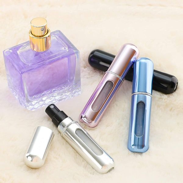 4PCS Refillable Perfume Atomizer Bottle, Travel Perfume Mini Spray Bottles, Cologne Dispenser Perfume Bottles, Portable Empty Perfume Spray Bottle, Perfume Container with Bag