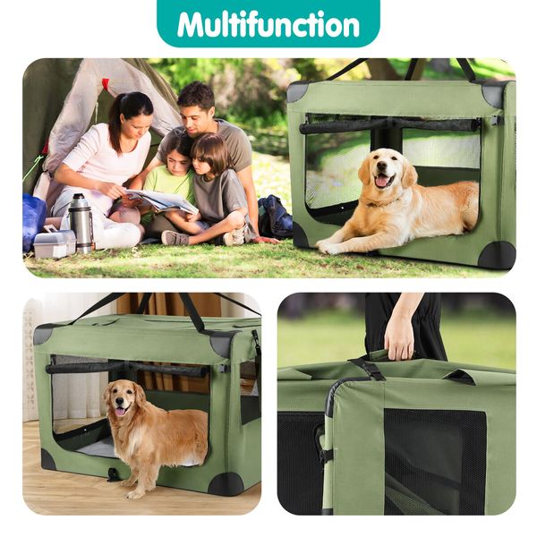 Dog Cat Pet Soft Crate Cage Kennel Carrier Rabbit Puppy Travel Car Carry Bag Whelping Box Indoor Outdoor Collapsible Portable 4XL