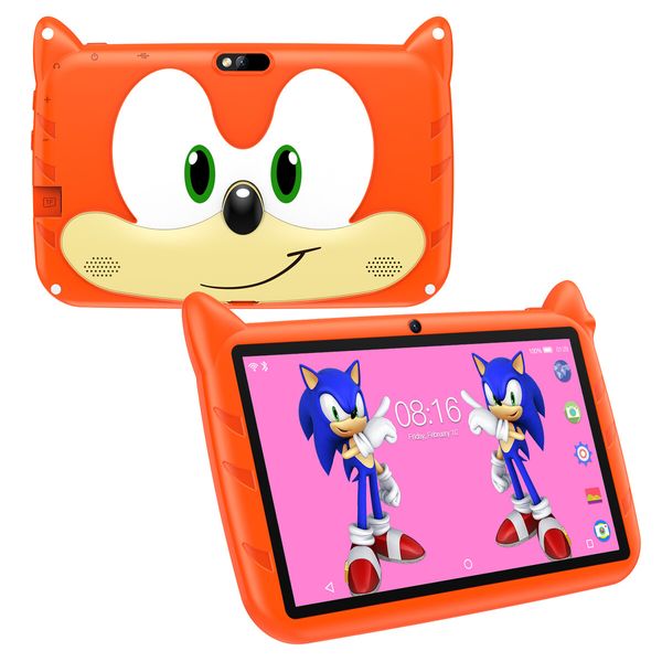 Kids Tablet 7inch Android Learning Tablet for Kids  2GB 32GB Toddler Tablet Students Educational Gift HD Color Orange