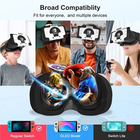 For Nintendo Switch OLED VR Headset Glasses 3D Virtual Reality Movies Gaming NS Headband Glasses fo Nintendo Switch Game Console