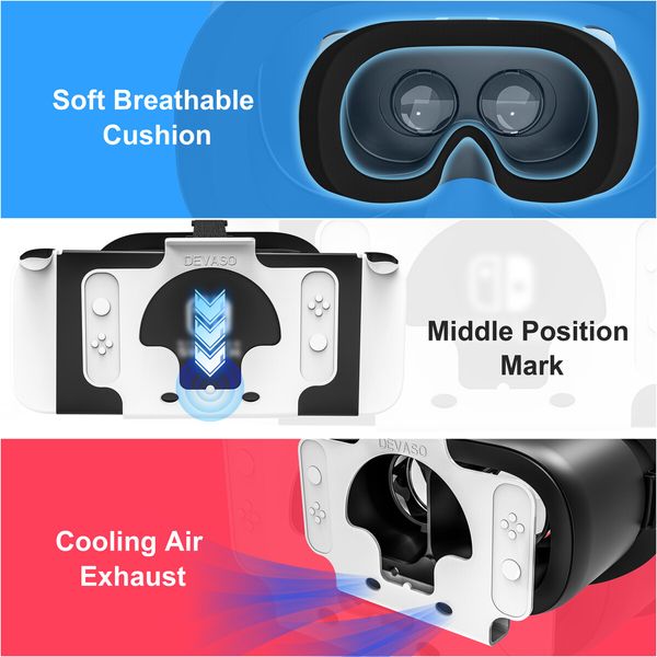 For Nintendo Switch OLED VR Headset Glasses 3D Virtual Reality Movies Gaming NS Headband Glasses fo Nintendo Switch Game Console