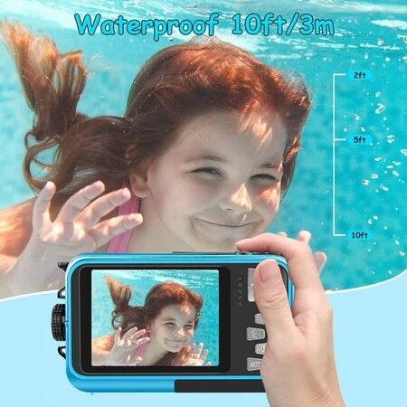 Waterproof Camera 30 MP Full HD 1080P Video Recorder 16X Zoom Selfie Dual Screens Digital Camera