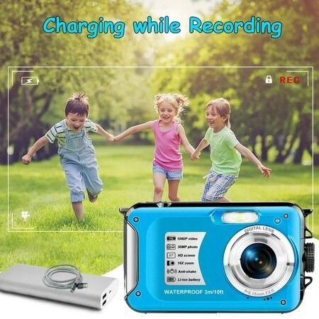 Waterproof Camera 30 MP Full HD 1080P Video Recorder 16X Zoom Selfie Dual Screens Digital Camera