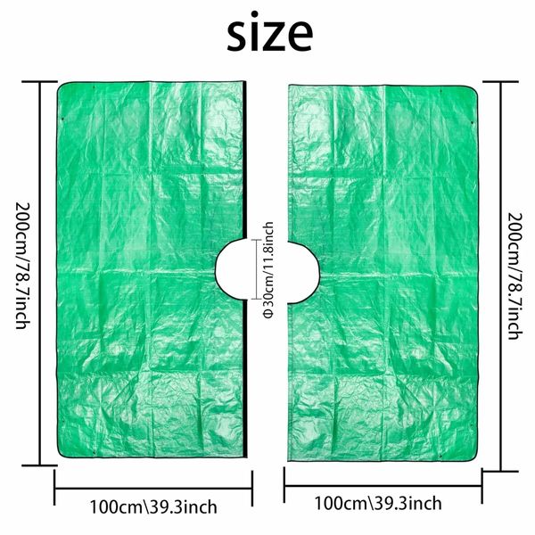 Landscape Tarp for Trimming with 12 inch Hole, Garden Tree Pruning Waterproof Tarp