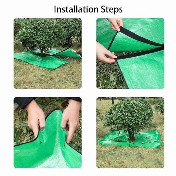 Landscape Tarp for Trimming with 12 inch Hole, Garden Tree Pruning Waterproof Tarp